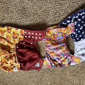 Cloth Diapers with liners.